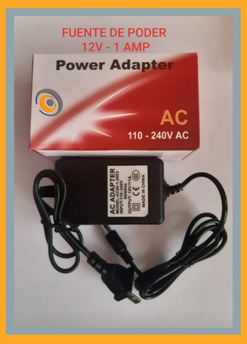 Adaptador Fuente De Poder 12v 1 Amp, Para Camaras