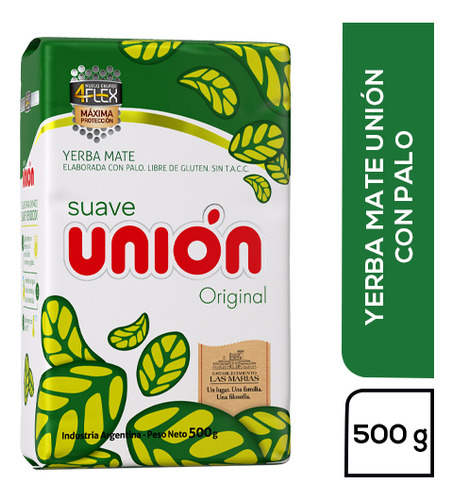 Pack X 3 Yerba Mate Suave Unión Con Palo X 500 Grs