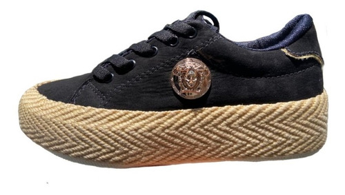 Imagen 3 de 4 de Zapatos Negros Mujer Casual Tipo Tenis Bahia #36