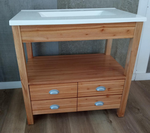 Vanitory 83x50 Cm Color Miel 4 Cajones