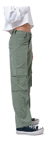 Pantalón Mujer Cargo Cómodo Con Elástico Y Presillas