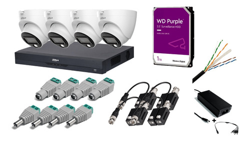 Kit Dvr 8ch 5mp, 4 Cam 5mp Full Color, Disco 1tb, Utp Cat6