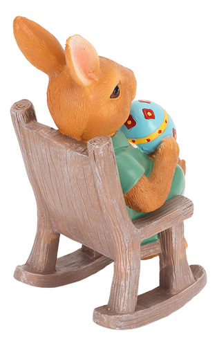 Estatuilla De Conejo Con Forma De Huevo De Pascua, Mecedora