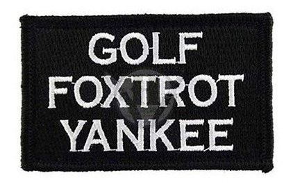 Parche Bordado Tactico Golf Foxtrot Yankee -  Made In Usa