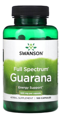 Guarana Premium 500 Mg 100 Caps Energia Antifatiga Swanson O Sabor Neutro