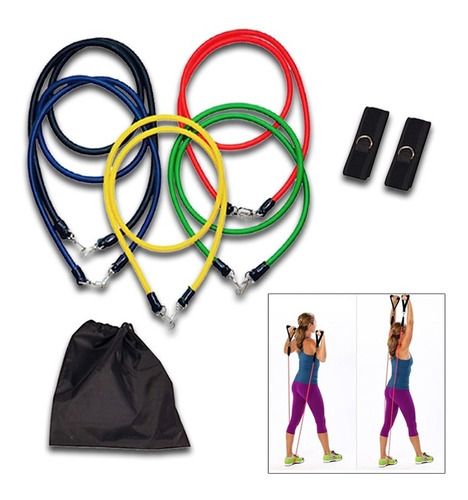 Kit Bandas Elástica Resistencia Entrenamiento 11 Piezas