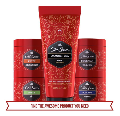 Imagen 5 de 5 de Crema Modeladora Para Cabello Old Spice Styling Putty 75 Gr