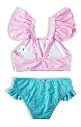 Imagem 2 de 6 de Conjunto Bebe Infantil Biquini Camiseta Praia Proteção Solar