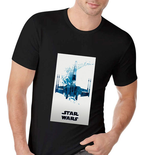 Polera Unisex Star Wars X Wing Blue Stencil