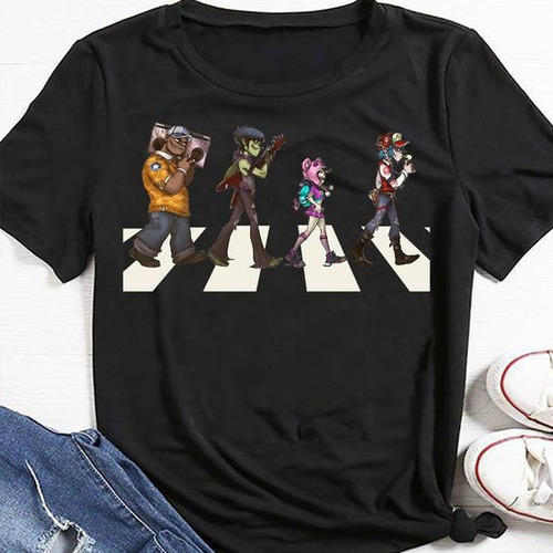 Playera Camiseta Banda Gorillaz Estilo Beatles Caminando