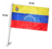 Comprar 12 Banderas Venezuela 40x30cm Palo Y Gancho Casa Local Carro