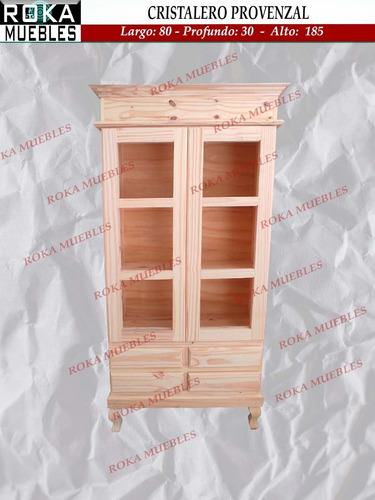 Imagen 6 de 6 de Cristalero, Vitrina De 120 Estilo Provenzal Pino Roka