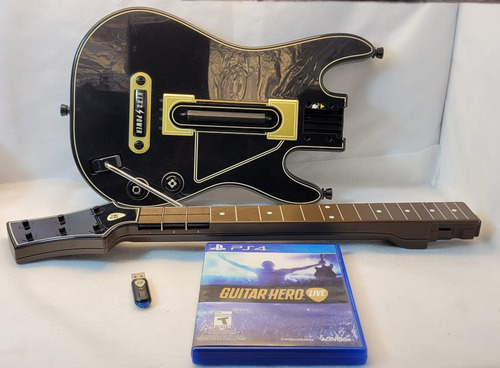 Guitarra Ps4 Kit Receptor + Jogo + Guitarra Completo Ref2 (Usado)