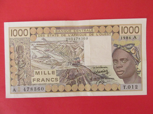 Billete Africa Costa De Marfil 1.000 Francos Muy Escaso Raro