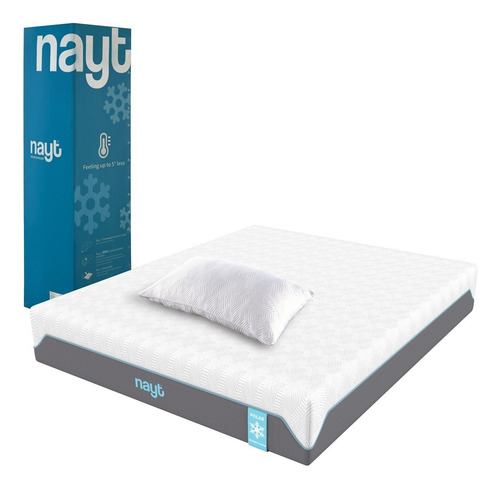 Colchón En Caja Memory Foam Y Resortes Nayt Polar King Size