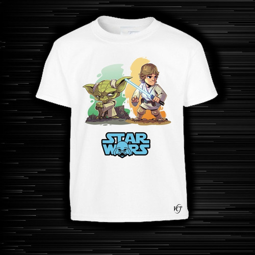 Polera Estampada Star Wars Luke & Yoda