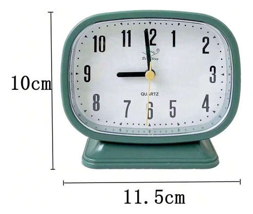 Reloj Despertador Analógico Cuadrado Verde