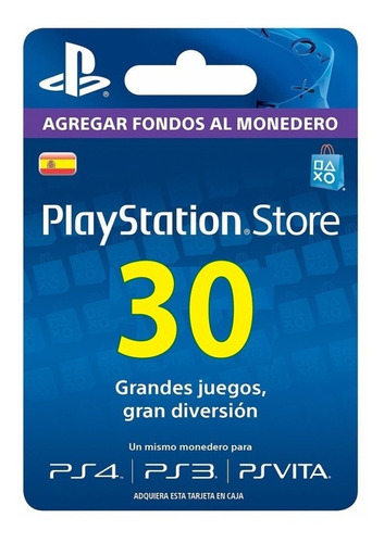 Psn Gift Card Playstation Store España Ps3 Ps4 30 Euros