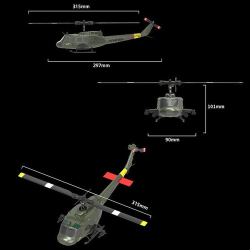 Rc C032 Uh-1 Huey Rc Helicóptero - 2.4g 6ch 1/48 Modelo