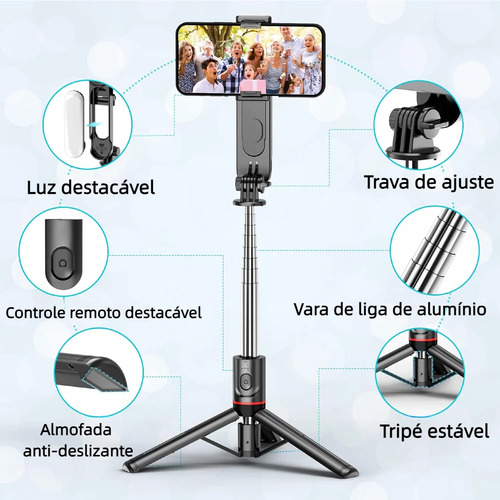 Gimbal Estabilizador Automático Para Celular Com Luz L15