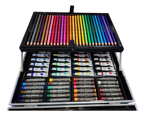 Set De Arte Infantil Love Kitty Maletin De Aluminio 145 Piez