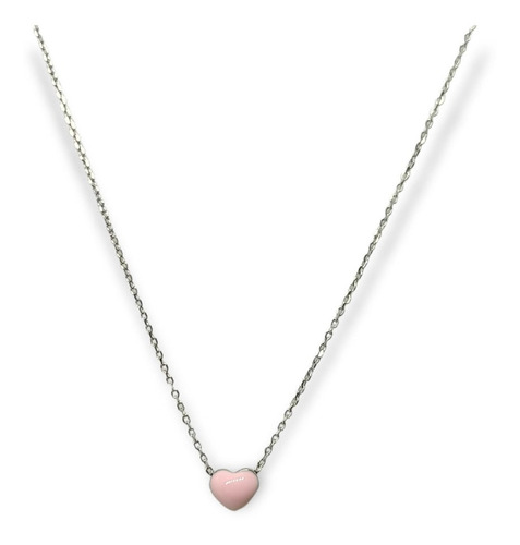 Colgante Plata Ley Corazon Minimalista Rosado Amor Regalo 