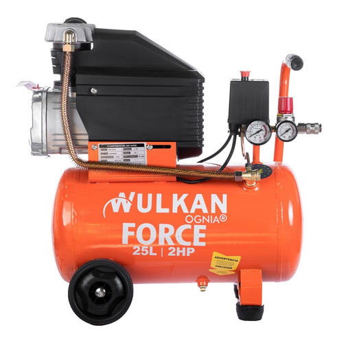 Compresor 25lts, 2hp Con Kit De 5 Pzas Wulkan