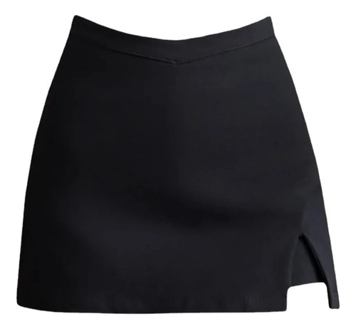 Minifalda Negra En Forma De A - Falda De Verano Para Mujer