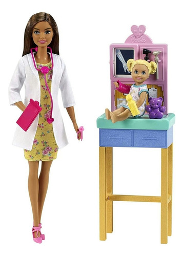 Muñeca Barbie Doctora Pediatra Morena 