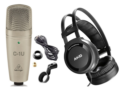 Microfono Condenser Behringer C-1u Usb Auricular Akg Estudio