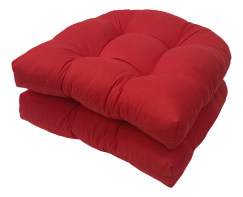 Cojín De Asiento De Patio De Mimbre Para Interior Y Rojo