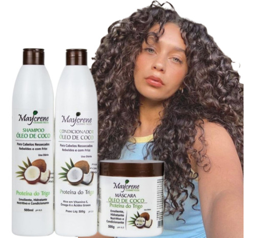 Kit 3 Óleo De Coco Nutrição Hidratação E Maciez