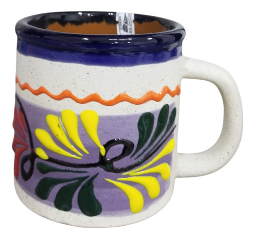 Taza Decorada Arenosa Cap 355 Ml Paq 6 Pzs Blanco Taza Decorada