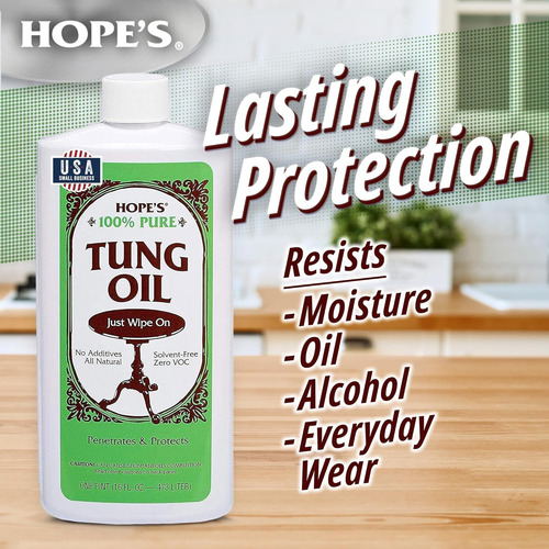 Hope's 100% Puro Aceite De Tung, Resistente 16 Onzas Agua Brillante