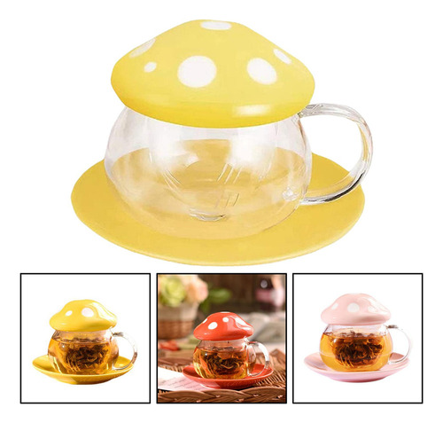 Vaso De Hongos Con Colador De Vidrio Y Tapa Taza De 290 Ml