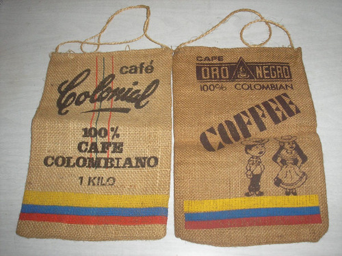 2 Bolsas De Yute Publicidad Cafe Colonial Y Excelso Colombia