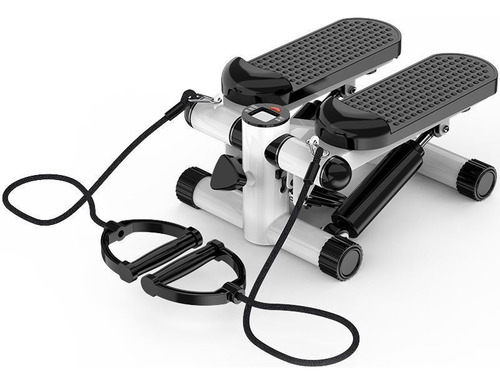 Mini Stepper Simulador De Caminhada Com Elásticos - Dsr Cor Preto e branco