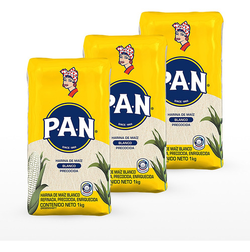 Harina Pan Original Para Arepas X 3 Kg 