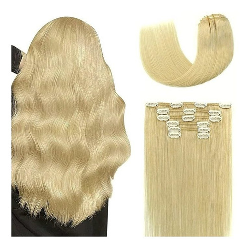 Extensiones Reales Cabello 70gr 20in Platino Rubio