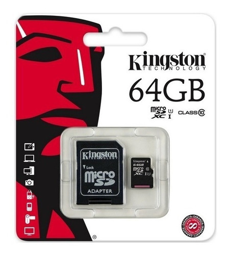 Memoria Micro Sd 64gb Clase 10 Kingston Sdxc 80mbs !!