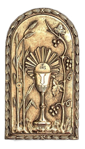Porta De Sacrário Bronze + Lâmpada Indicador De Santíssimo