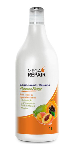 Condicionador Bálsamo Papaína E Pêssego 1 Litro Mega Repair