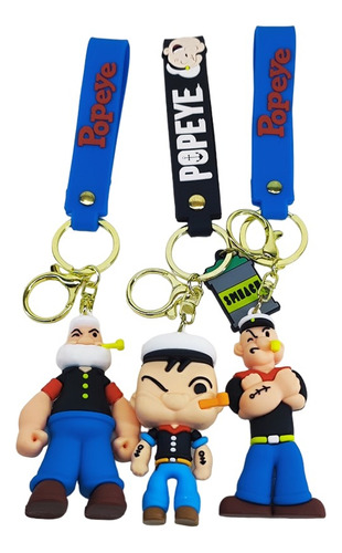 Llaveros Popeye El Marino Figuras De Coleccion X 3