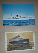Comprar 2 Postales Antiguas Genova Italia Barcos Muy Bueno
