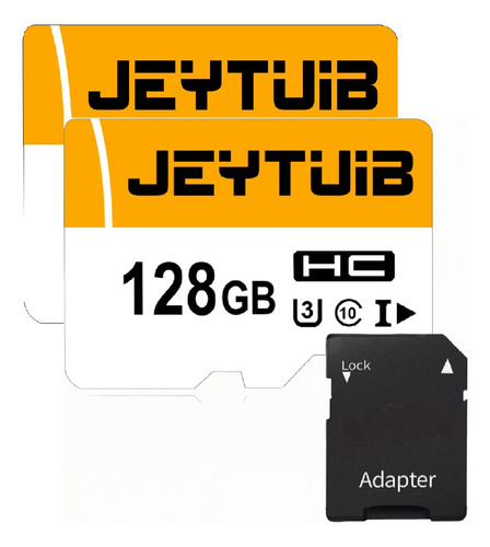 2pcs Tarjta Sd 128gb total de 256 gb Jeytuib high speed memory card almacnamiento externo U3 V30 compatble con smartphone portátIes dash camera