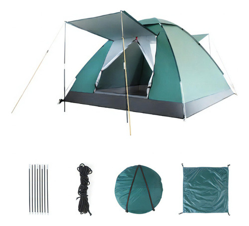 Tienda Casa Campaña Camping Acampar Para 4personas Verde Oscuro