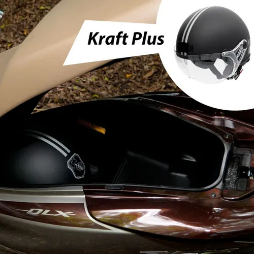 Casco para moto abierto Kraft Capacetes Premium Revestido negro