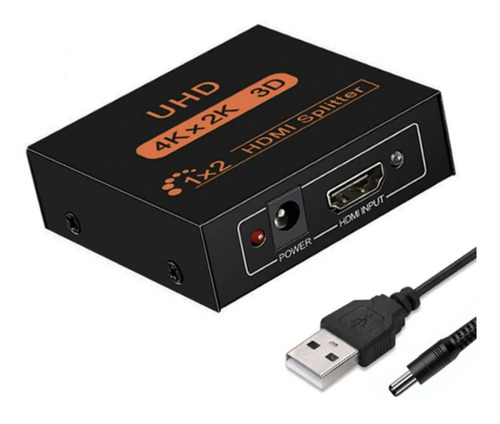 Splitter Hdmi Repetidor Replicador Conecta 2 Tv O Monitores