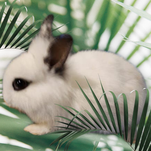 Mini Coelho Branco Bege