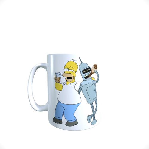 Taza Homero Simpson Y Bender Futurama, Tazón Alta Calidad